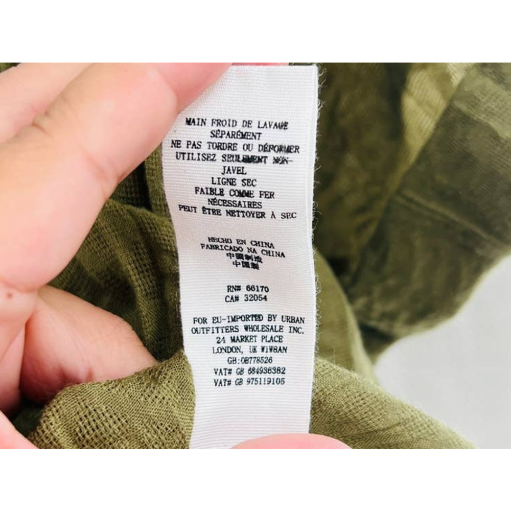 FREE PEOPLE Wandering Skies Green Top size medium bohemian prairie spring - Picture 10 of 12